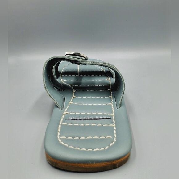 Free People Sandal Sloan Buckle Size 7 and 7.5 Blue (Stormy Sea) NIB - Picture 6 of 8
